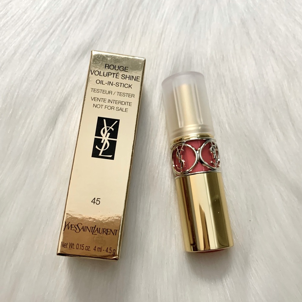 YSL Rouge Volupte Shine Lipstick in Shade #45 Full Size NIB